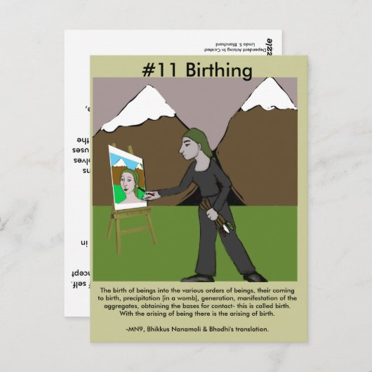 Opmerking #11 Birthing van afhankelijke opkomst Briefkaart (Voorkant / Achterkant)