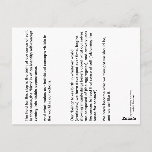 Opmerking #11 Birthing van afhankelijke opkomst Briefkaart (Achterkant)