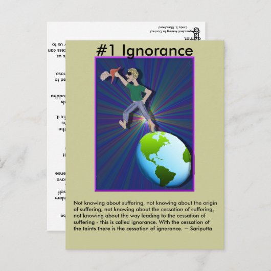 Opmerking #1 Onwetendheid - van afhankelijke bron Briefkaart (Voorkant / Achterkant)