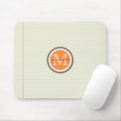 Opmerking: achtergrond Oranje monogram papier Muismat (Met muis)