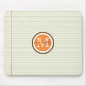 Opmerking: achtergrond Oranje monogram papier Muismat (Voorkant)