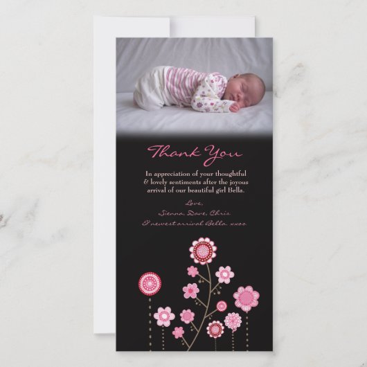 Opmerking: Baby Girl Pink Fotokaart Sjabloon (Voorkant)