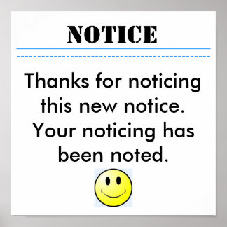 OPMERKING, Bedankt voor het opmerken van dit nieuw Poster