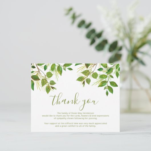 Opmerking: begrafenisdank | Achter elkaar Bedankkaart (Staand voorkant)