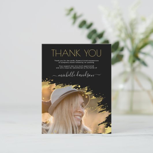 Opmerking: begrafenisdank bedankkaart (Staand voorkant)