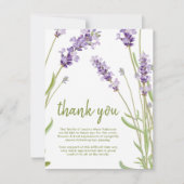 Opmerking: begrafenisdank | Behreavement Lavender Bedankkaart (Voorkant)