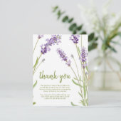 Opmerking: begrafenisdank | Behreavement Lavender Bedankkaart (Staand voorkant)