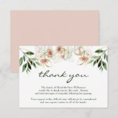 Opmerking: begrafenisdank | Bereavement | Eucalypt Bedankkaart (Voorkant / Achterkant)