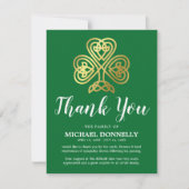 Opmerking: begrafenisdank | Celtic Shamrock Bedankkaart (Voorkant)