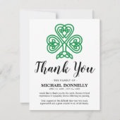 Opmerking: begrafenisdank | Celtic Shamrock Bedankkaart (Voorkant)