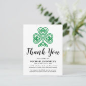 Opmerking: begrafenisdank | Celtic Shamrock Bedankkaart (Staand voorkant)