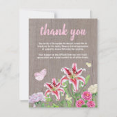 Opmerking: begrafenisdank | Rustige bloemen vlinde Bedankkaart (Voorkant)