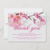 Opmerking: begrafenisdank | Sympathie Cherry Bloss Bedankkaart (Voorkant)