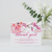Opmerking: begrafenisdank | Sympathie Cherry Bloss Bedankkaart (Staand voorkant)