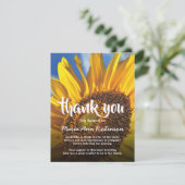 Opmerking: begrafenisdank | Vibrant Sunflower Bedankkaart (Staand voorkant)