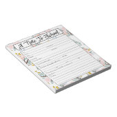 Opmerking: Blocnote voor leraren, schoolafwezighei (Schuin)