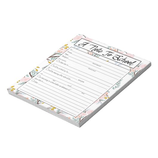 Opmerking: Blocnote voor leraren, schoolafwezighei (Linkerzijde)