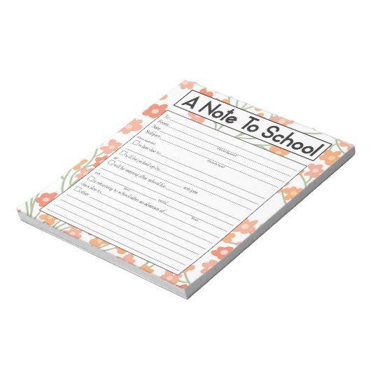 Opmerking: Blocnote voor leraren, schoolafwezighei (Linkerzijde)