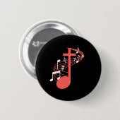 Opmerking: Cross Clef Church Choir Choral Music Ch Ronde Button 5,7 Cm (Voorkant /achterkant)