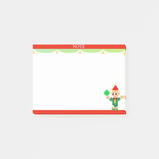 Opmerking & Cute Elf Post-it® Notes (Voorkant)
