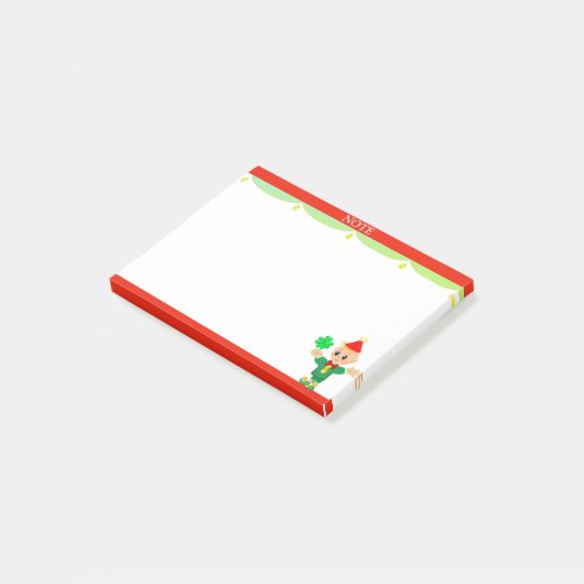 Opmerking & Cute Elf Post-it® Notes (Schuin)