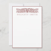 Opmerking: Elegant botanisch patroon Bedankkaart (Voorkant)