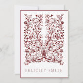 Opmerking: Elegant botanisch patroon Bedankkaart (Achterkant)