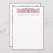 Opmerking: Elegant  botanisch patroon Bedankkaart (Voorkant / Achterkant)