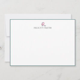 Opmerking: Elegant Flat Modern Makeup Girls Green Bedankkaart