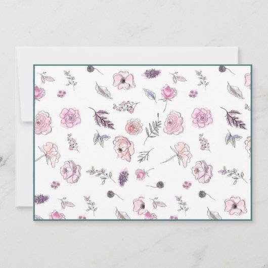 Opmerking: Flatant platte, moderne botanische bijt Bedankkaart (Achterkant)