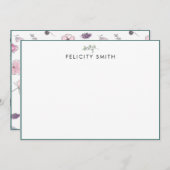 Opmerking: Flatant platte, moderne botanische bijt Bedankkaart (Voorkant / Achterkant)