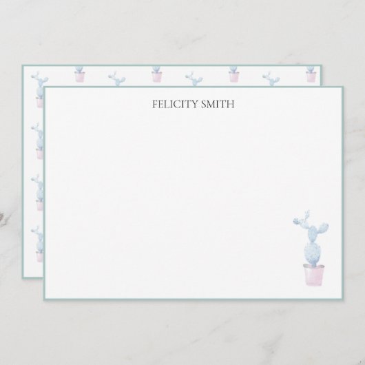 Opmerking: Flatante platte, moderne botanische act Bedankkaart (Voorkant / Achterkant)