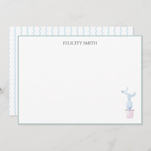 Opmerking: Flatante platte, moderne botanische act Bedankkaart (Voorkant / Achterkant)