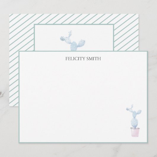 Opmerking: Flatante platte, moderne botanische act Bedankkaart (Voorkant / Achterkant)