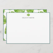 Opmerking: Flatante platte, moderne botanische kaa Bedankkaart (Voorkant / Achterkant)