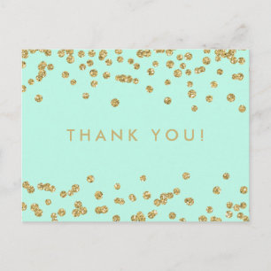 Opmerking: Gold Faux Glitter Confetti Mint Briefkaart