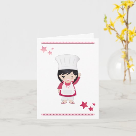 Opmerking Kaart Chef Vrouw (Gele Bloem)