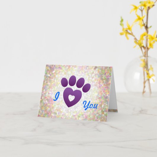 Opmerking Kaart - Ik hou van je, gewoon Be-Paws (Gele Bloem)