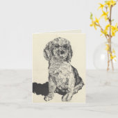 Opmerking: Kaart leeg in/Cocker Spaniel (Gele Bloem)