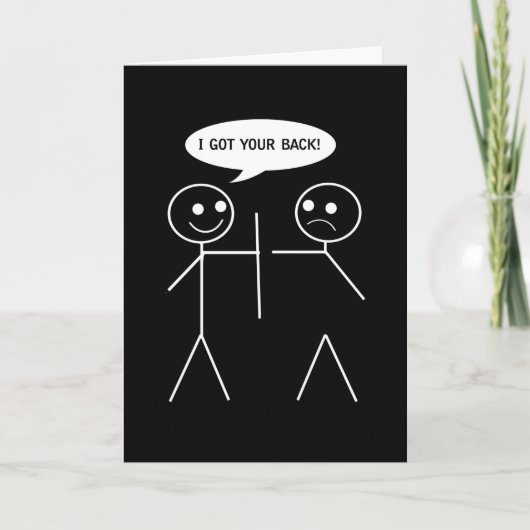 Opmerking Kaart - STICK FIGUUR DIE TERUG -ZWART/WI (Voorkant)