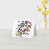 Opmerking Kaart -Tennis Girls (Gele Bloem)