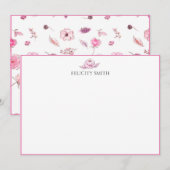 Opmerking Kaarten Elegant Flat Modern Botanical #4 (Voorkant / Achterkant)