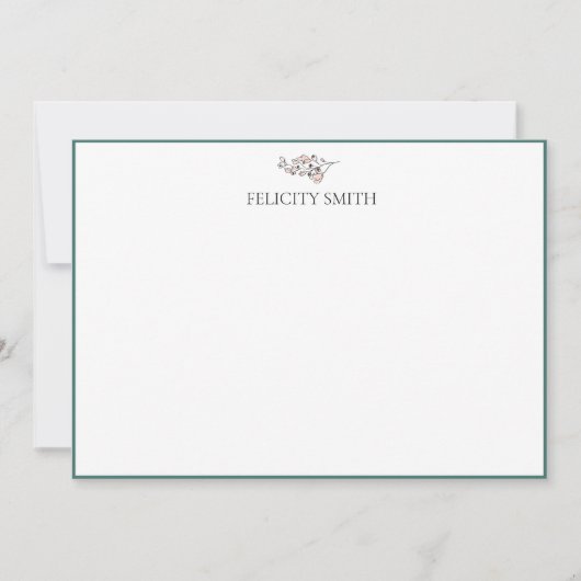 Opmerking Kaarten Flatant Matig Botanisch Roze (Voorkant)