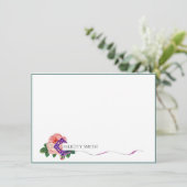 Opmerking Kaarten Flatant Matig Botanisch Roze (Staand voorkant)