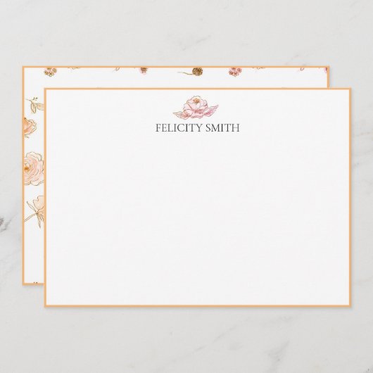 Opmerking Kaarten Flatant Matig Botanisch Sinaasap (Voorkant / Achterkant)