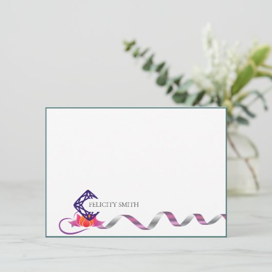 Opmerking Kaarten Flatant Matig Logo Botanisch Roz (Staand voorkant)