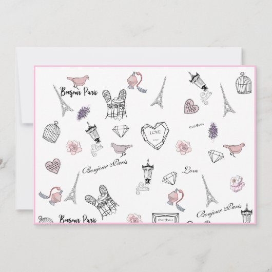 Opmerking: legant Flat Modern Botanisch Patroon Bedankkaart (Achterkant)