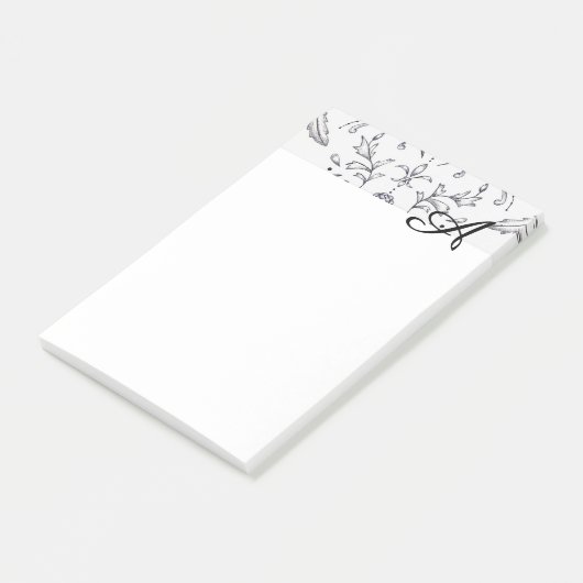 Opmerking: legant Initiaal Damask 4 x 6 Post-it® Notes (Schuin)