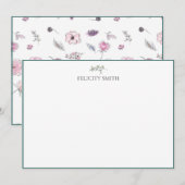 Opmerking: legante vlakke moderne botanische kaart (Voorkant / Achterkant)