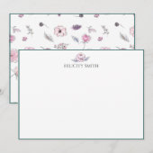 Opmerking: legante vlakke moderne botanische kaart (Voorkant / Achterkant)